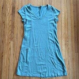 Horny Toad Light Teal V-Neck Tencel Cotton Dress | M